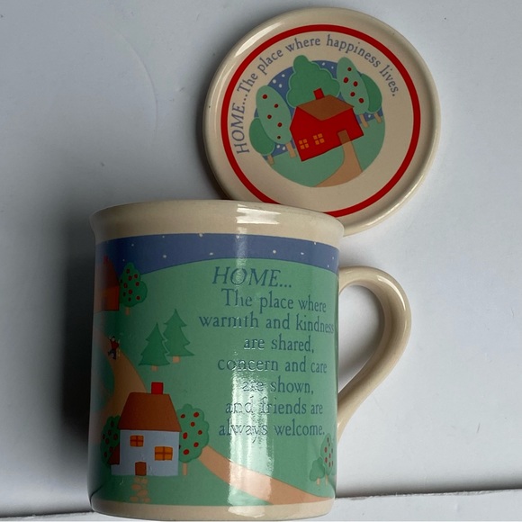Hallmark Mug Mates Lid Coaster Coffee Tea  Vintage 1988 Home Kindness Friends - Picture 12 of 16
